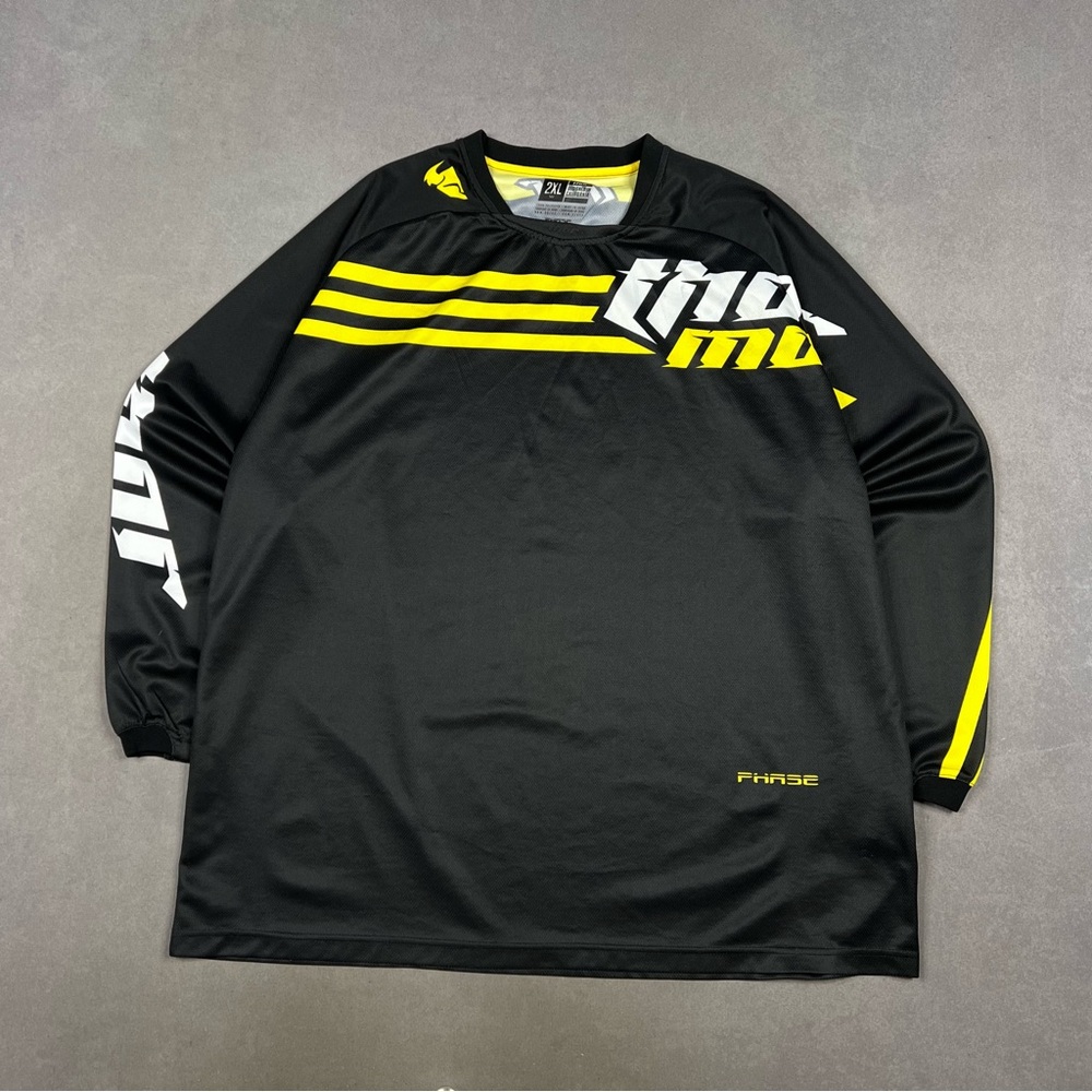 Thor Men's Long Sleeve Black and Yellow Tee